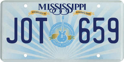 MS license plate JOT659