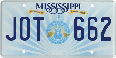 MS license plate JOT662