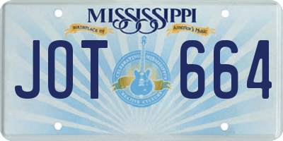 MS license plate JOT664