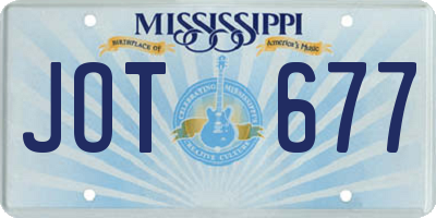 MS license plate JOT677
