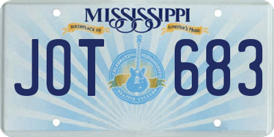 MS license plate JOT683