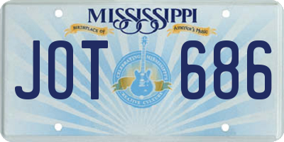 MS license plate JOT686