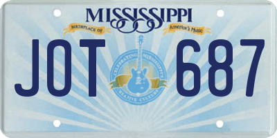 MS license plate JOT687