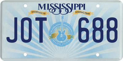 MS license plate JOT688