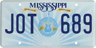 MS license plate JOT689