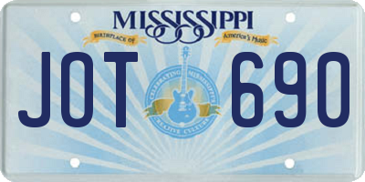 MS license plate JOT690