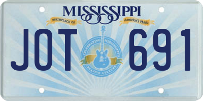 MS license plate JOT691