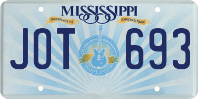 MS license plate JOT693