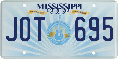 MS license plate JOT695