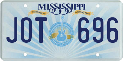 MS license plate JOT696