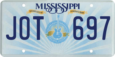 MS license plate JOT697