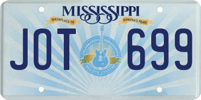 MS license plate JOT699