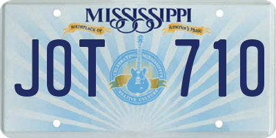 MS license plate JOT710