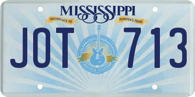 MS license plate JOT713