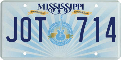 MS license plate JOT714