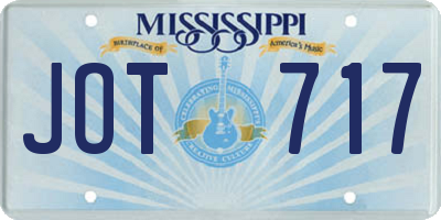 MS license plate JOT717