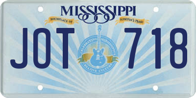 MS license plate JOT718
