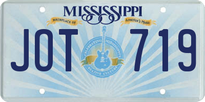 MS license plate JOT719