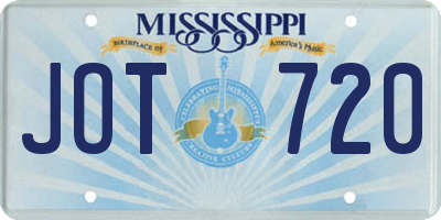 MS license plate JOT720