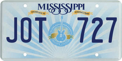 MS license plate JOT727