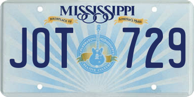 MS license plate JOT729