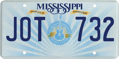MS license plate JOT732