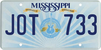 MS license plate JOT733