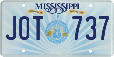 MS license plate JOT737