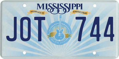 MS license plate JOT744