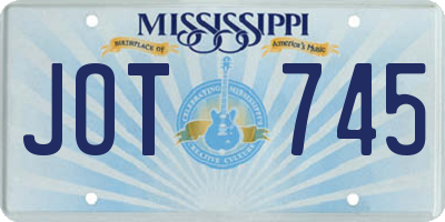 MS license plate JOT745