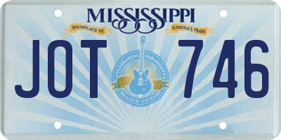 MS license plate JOT746