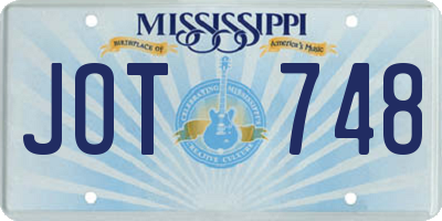 MS license plate JOT748