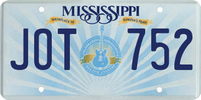 MS license plate JOT752