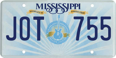 MS license plate JOT755