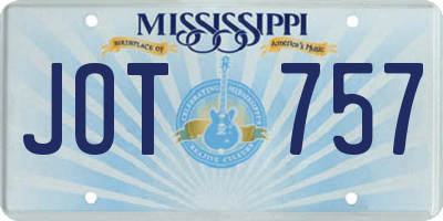 MS license plate JOT757