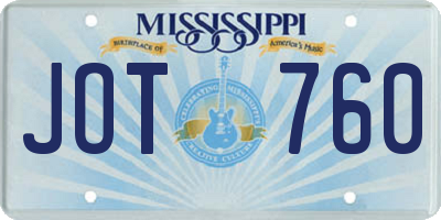 MS license plate JOT760