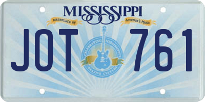 MS license plate JOT761