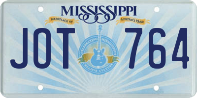 MS license plate JOT764
