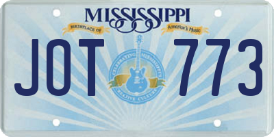 MS license plate JOT773