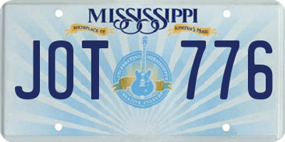 MS license plate JOT776