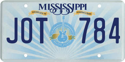 MS license plate JOT784