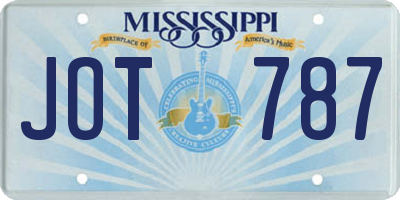 MS license plate JOT787