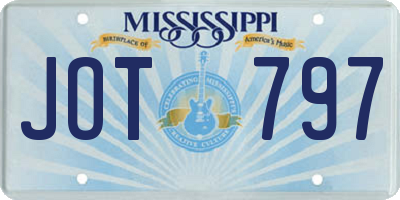 MS license plate JOT797