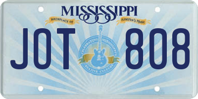 MS license plate JOT808