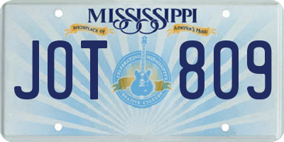 MS license plate JOT809
