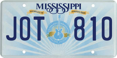 MS license plate JOT810