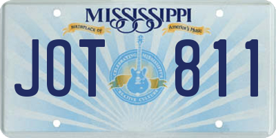 MS license plate JOT811