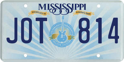 MS license plate JOT814