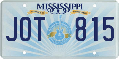 MS license plate JOT815
