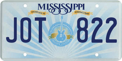 MS license plate JOT822